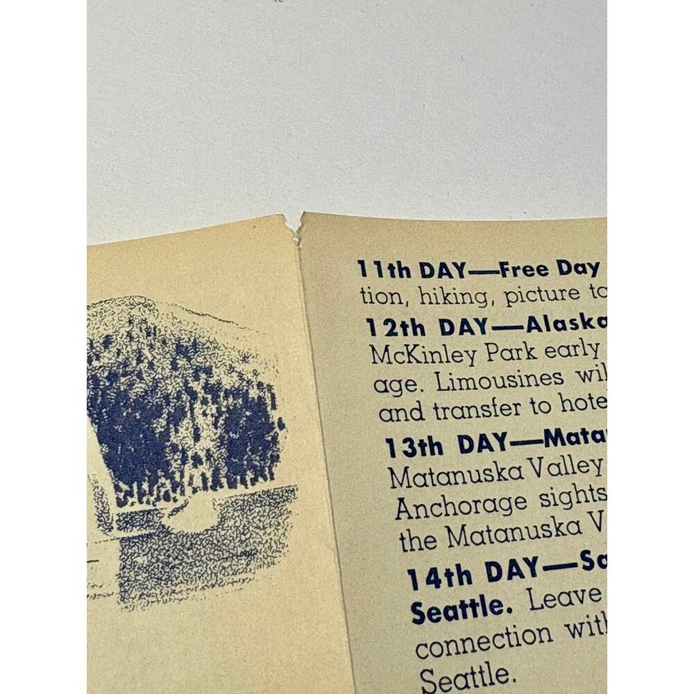 Vintage 1951 Arctic Alaska Tours Brochure Fairbanks Travel Agent Ephemera w/ Map - Picture 6 of 7